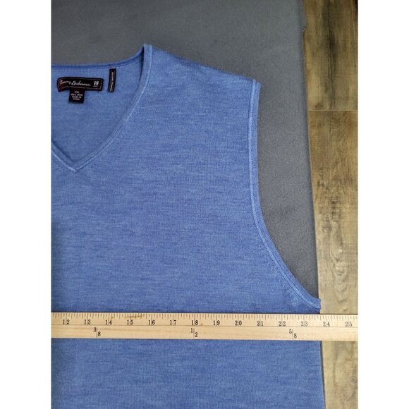 Tommy Bahama Golf Vest Men's XXL Extra Fine Merino Wool Blue Old Money Preppy - Picture 5 of 8